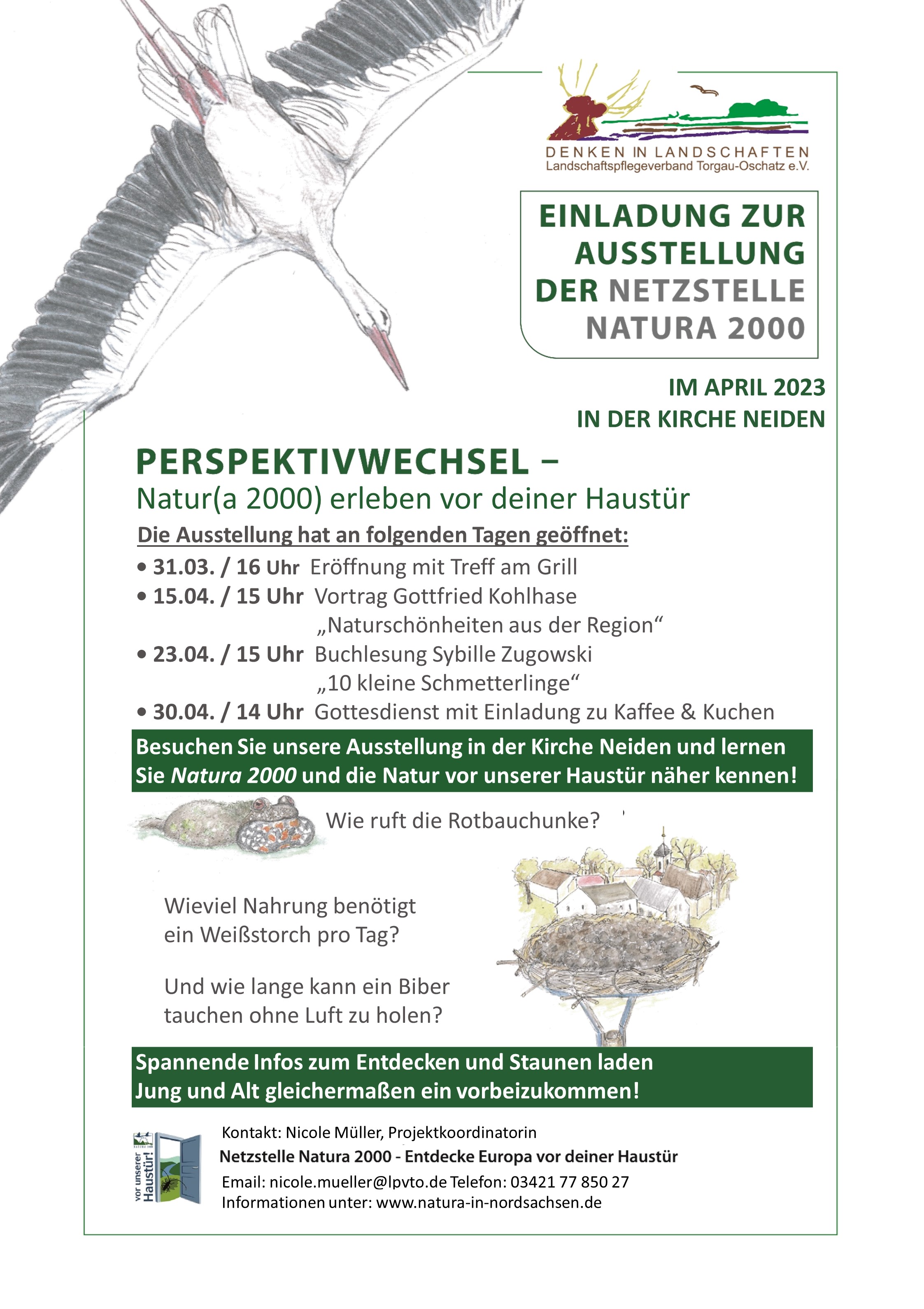 Natura Ausstellung Aushang Kirche Neiden